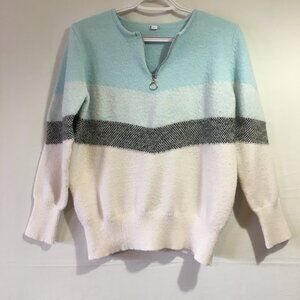 Half Zip Color Block Pullover Sweater